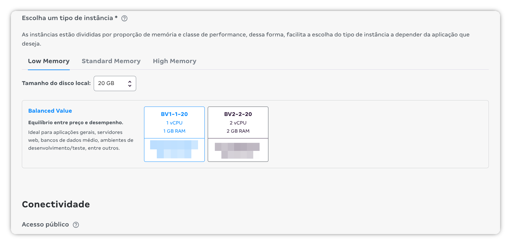 Dimensionamento e configuração da máquina